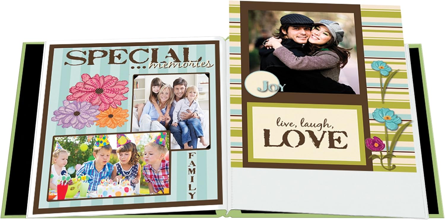 Pioneer Photo Albums MB-10P/PG MB-10P Post Bound Leatherette Cover Memory Book, 12 by 12-Inch, Pear Green