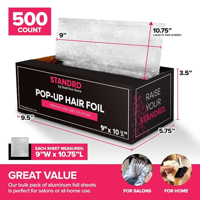 Papel aluminio para cabello 500 hojas 9'' miniatura 2