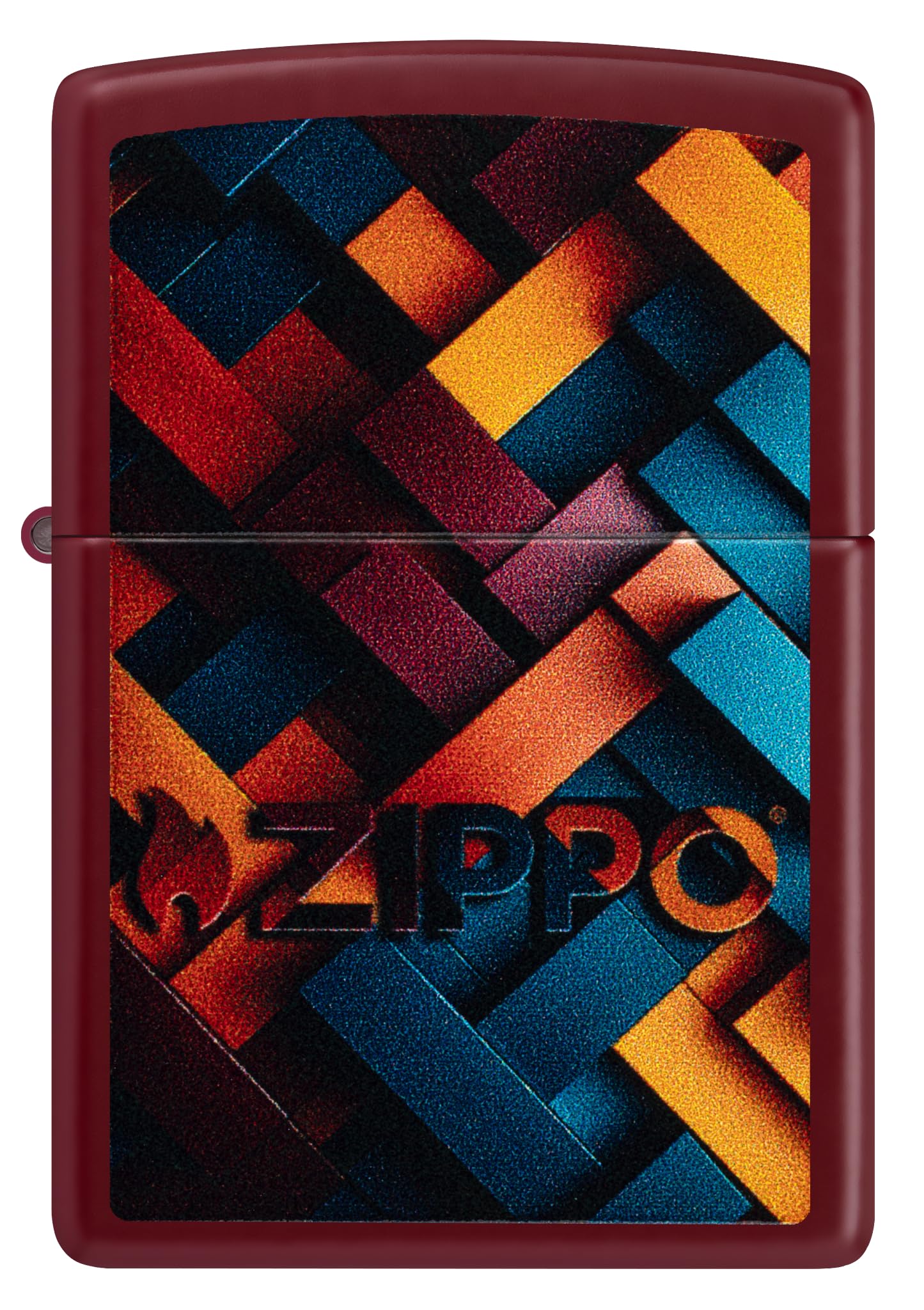 Zippo Windproof Lighter, Geometric Zippo, Merlot, Colour Image, Refillable, Reusable, Windproof Design, Gift Box, Made in USA - Image 2