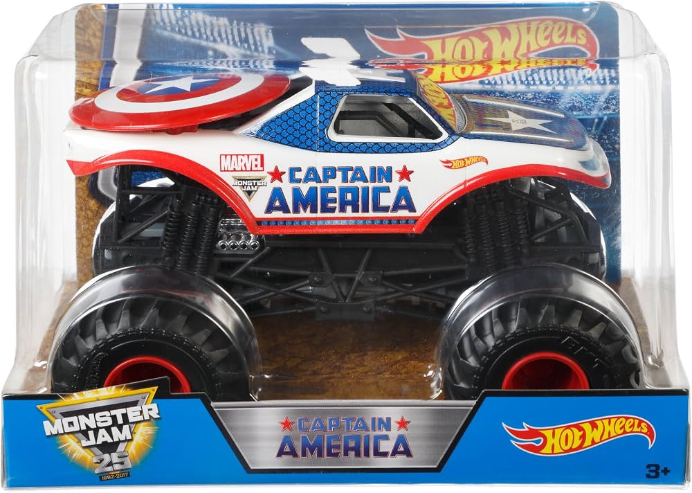 Buy Hot Wheels Monster Jam 1:24 Die-Cast Captain America Vehicle