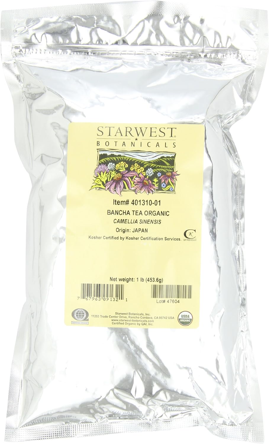 Starwest Botanicals Organic Bancha Tea, 1-pound Bag