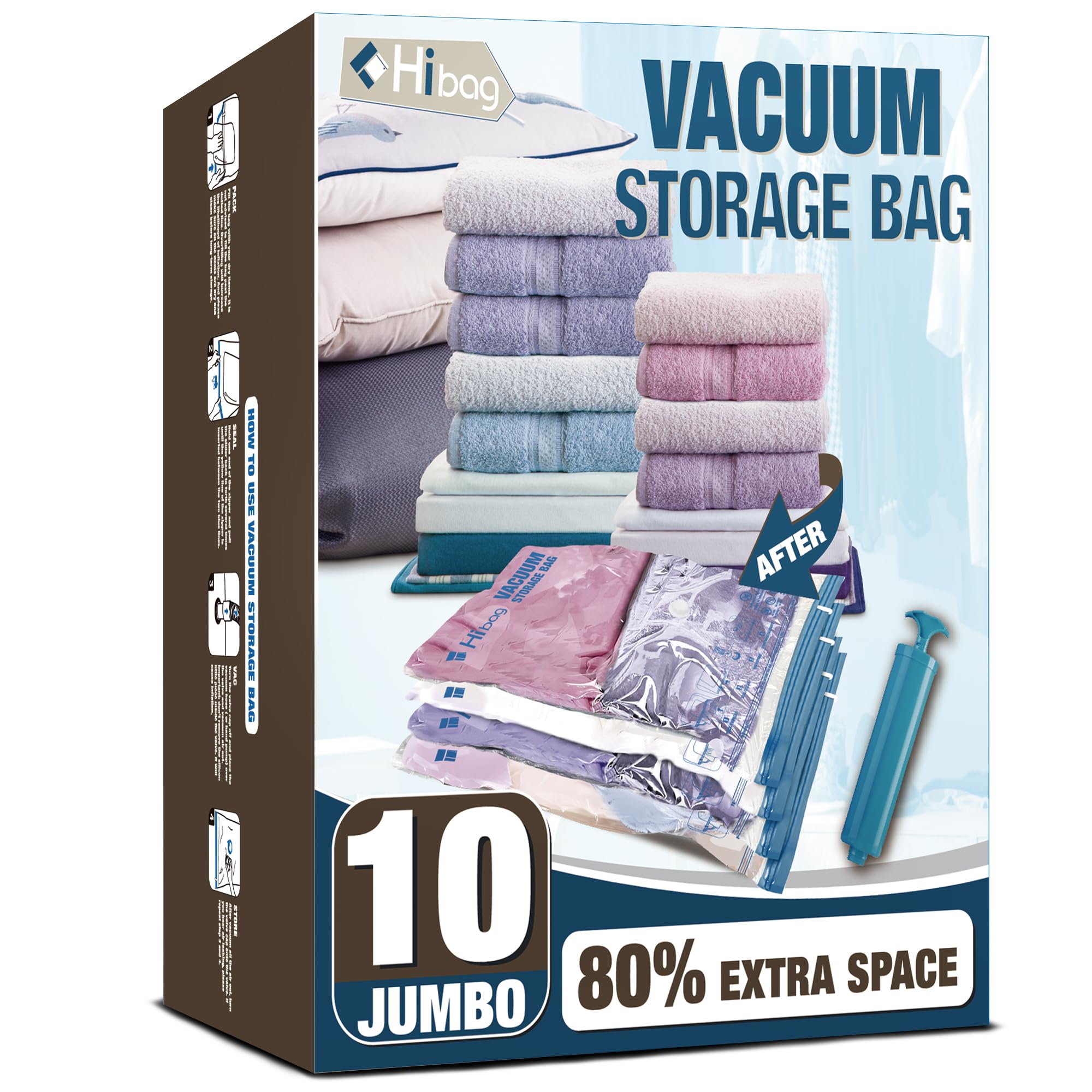 HIBAG Vacuum Storage Bags (10 Jumbo)