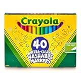 Ultra Clean Fine Line Washable Markers (40ct), Colored Markers for Kids, Fine Tip, Coloring Book Art Supplies, Gifts for Kids, Ages 3, 4, 5