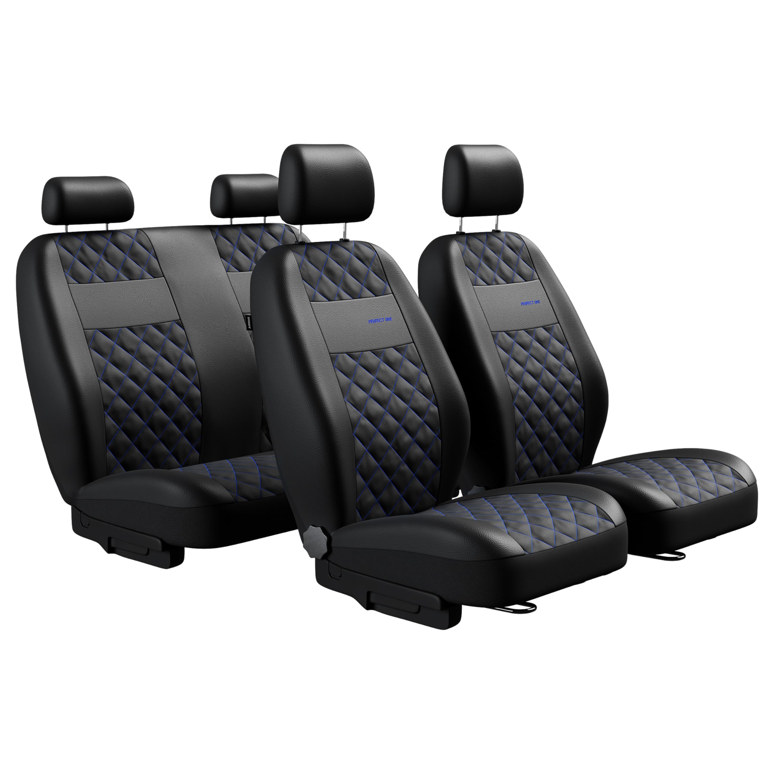 Coprisedile Jeep Con Logo Ricamato - 3 Pezzi Nero Con Cuciture Contrasto - Foto 4