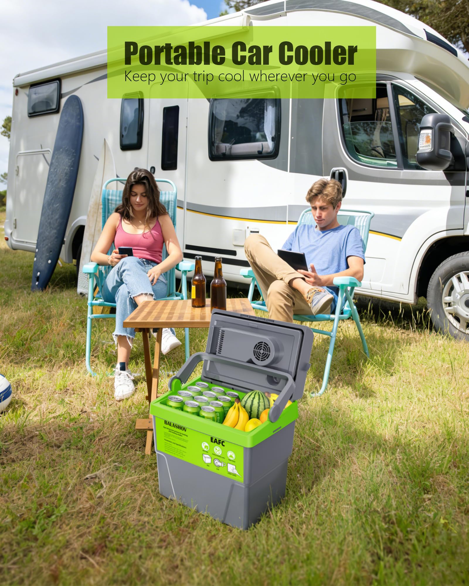 20 litros Nevera Portatil Electrica, 12V 230V Nevera para Coche, Camping, Hogar, Refrigeración y Calefacción