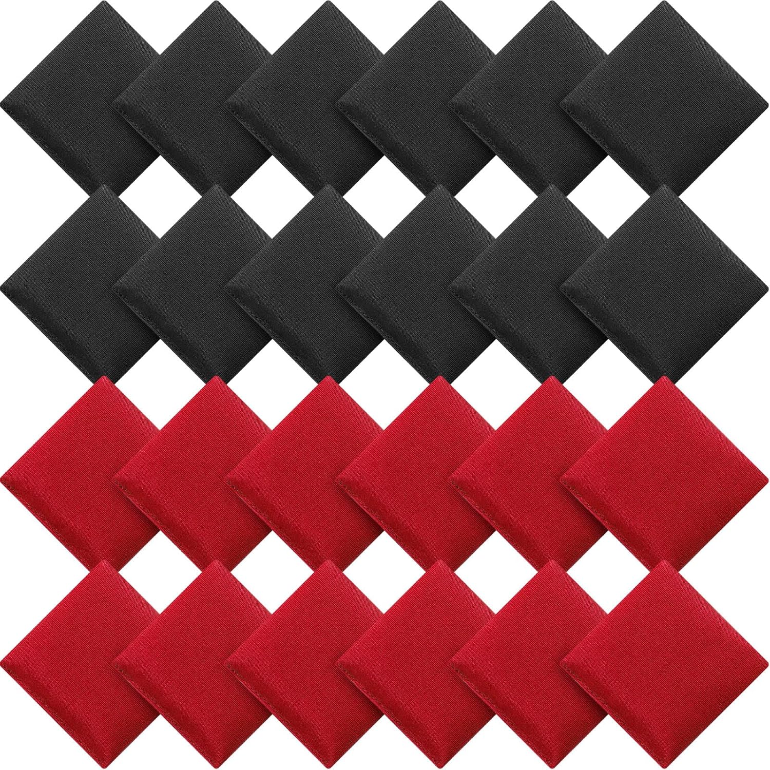 Sotiff 24 Pcs Bean Bags Mini Nylon Cornhole Bean Bags for Kids Tossing Fun Sports Outdoor Family Games Carnival Toy Patriotic Small Beanbag Hand Toss Party Game Supplies for Kid Adult (Red Black)
