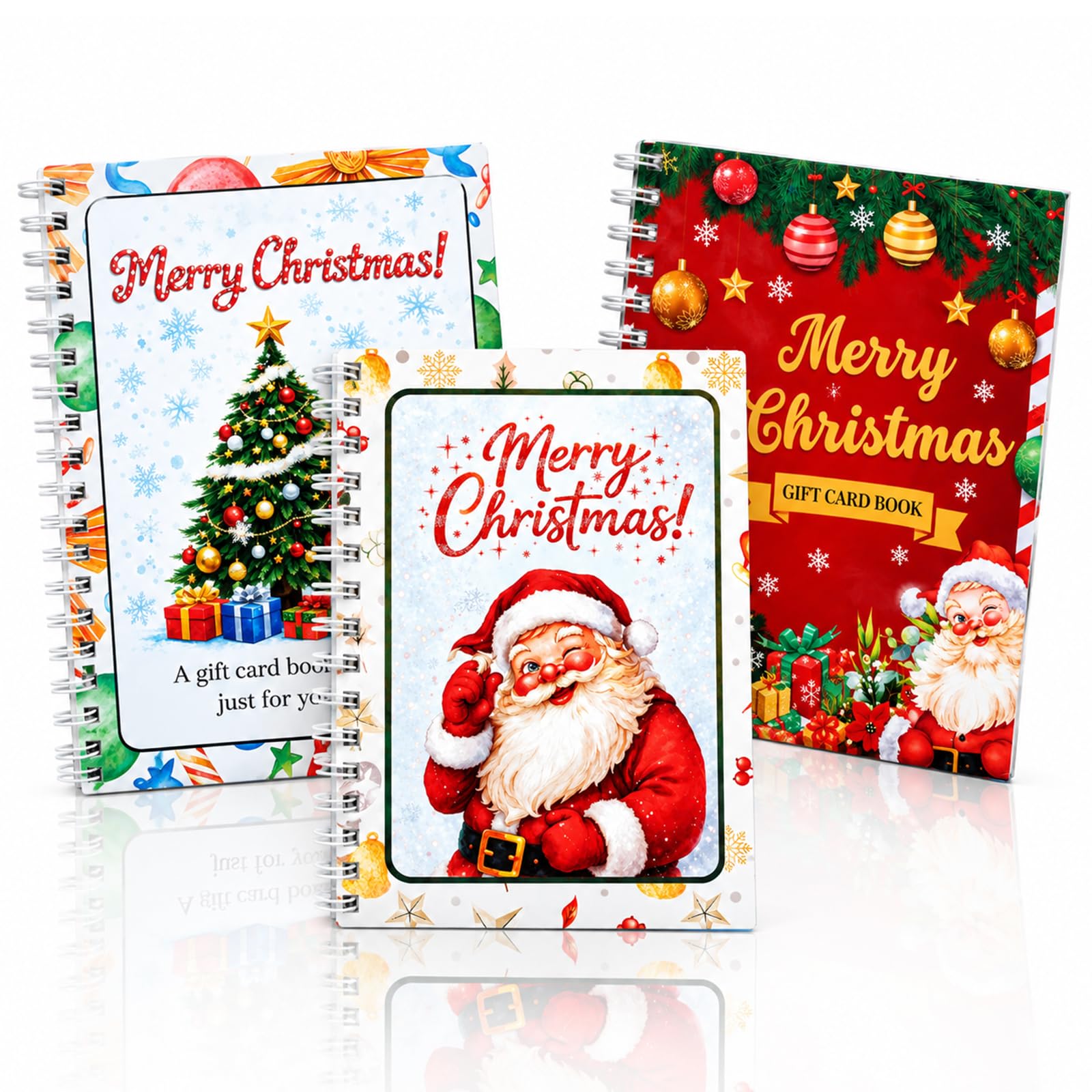 Libro di biglietti regalo di Natale rilegato a spirale per le vacanze, 3