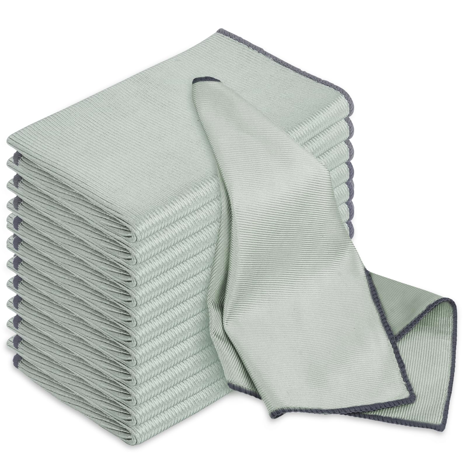 HOTUT Super Microfibre Glass Cloth, 12 Pieces Microfibre Cleaning Cloths, 40 x 30 cm, Glass Polish