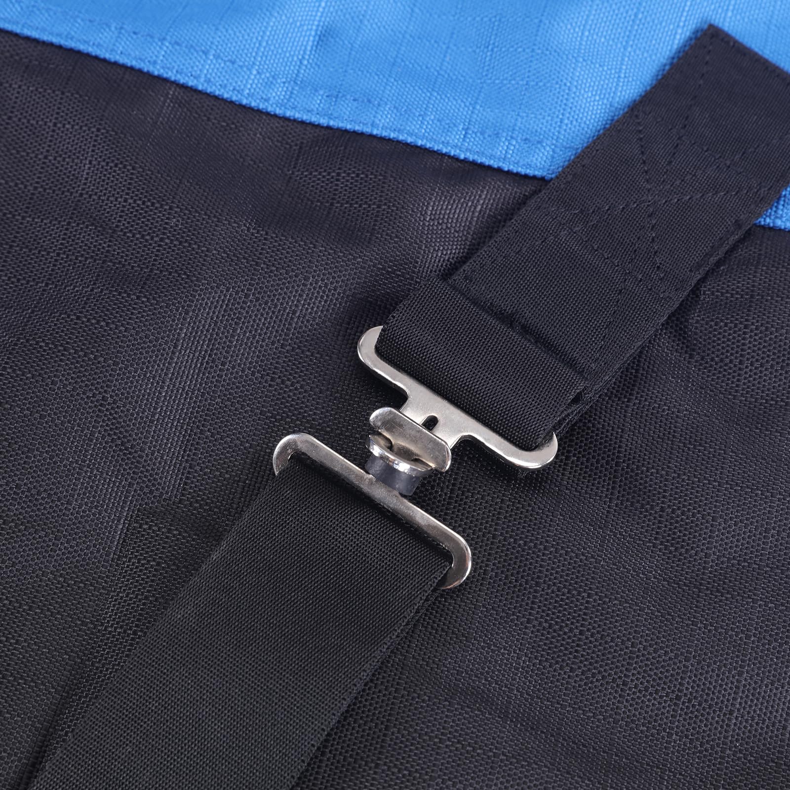 Coperta per cavallo in ripstop 1200D, leggera, senza imbottitura, impermeabile e traspirante, con collo standard, telo antipioggia per esterni, blu e nero, 180 cm