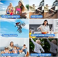 Vista 7 de Videocámara de video 4K Cámara de vlogging de 48MP para YouTube con micrófono inalámbrico Lavalier, zoom digital 18X, pantalla de 3.0 pulgadas