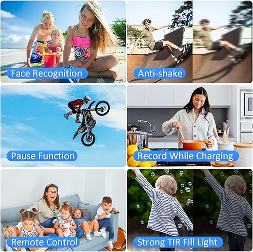 Miniatura 7 de Videocámara de video 4K Cámara de vlogging de 48MP para YouTube con micrófono inalámbrico Lavalier, zoom digital 18X, pantalla de 3.0 pulgadas