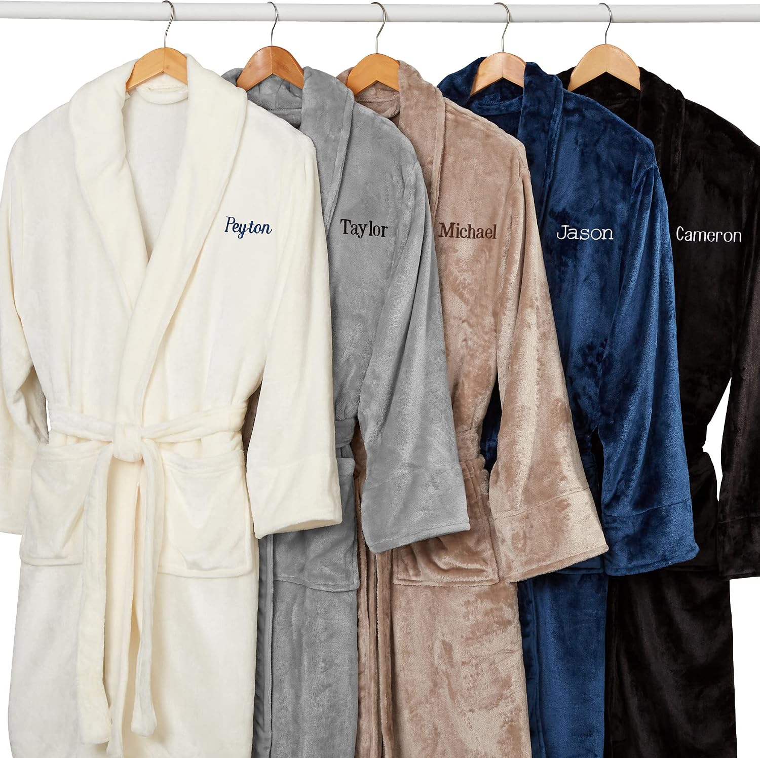Personalization Universe Just For Him Embroidered Luxury Fleece Robe