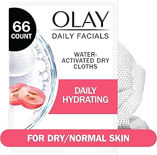 Olay Daily Facials Daily Clean Wipes, 4-in-1 Water Activated Cloths, 66 count Packaging may Vary