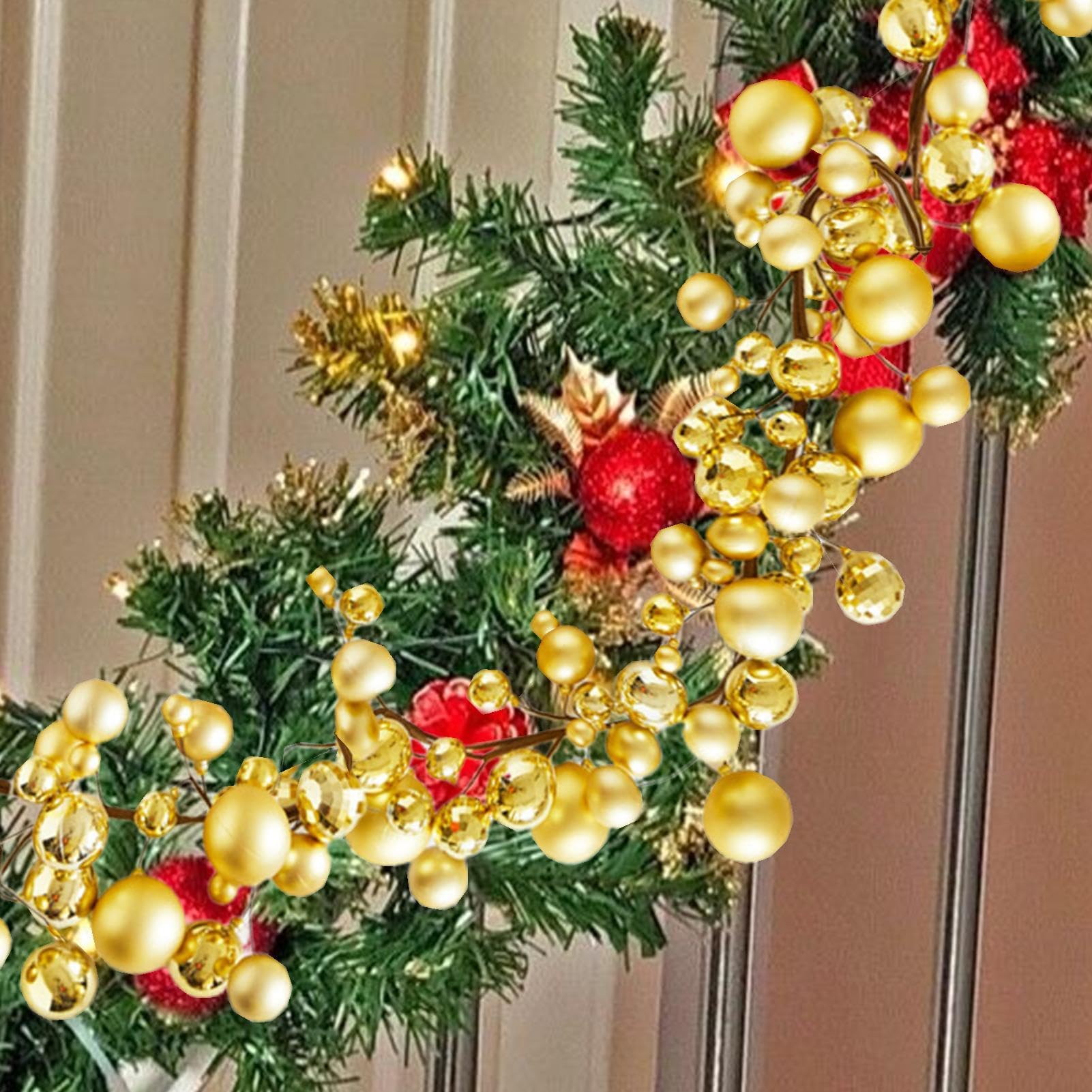 Guirnalda con Bolas para Árbol Navideño Decoración Ajustable
