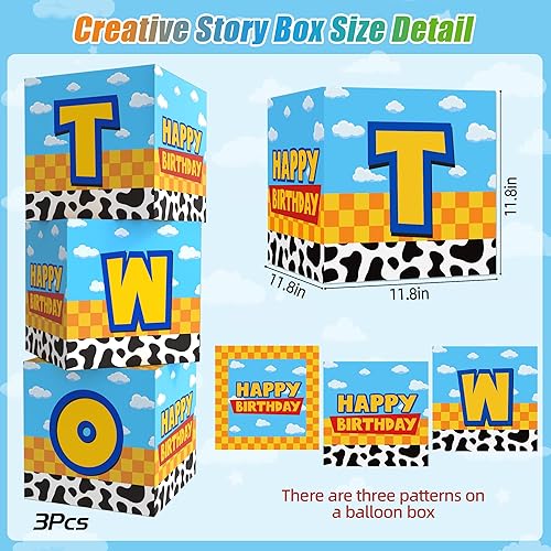 Miniatura 2 de Caja de dos globos, suministros de fiesta de cumpleaños de dibujos animados, decoraciones de fiesta de dibujos animados azules, decoraciones de