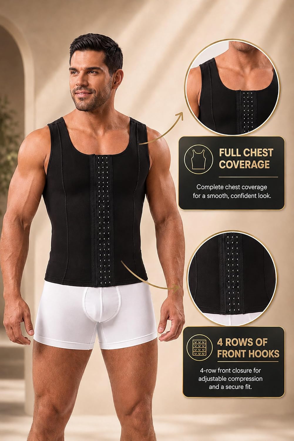 SHAPE CONCEPT 062 063 Fajas Colombianas para Hombres Mens Girdle High Compression Garmen Shapewear Body Shaper for Men