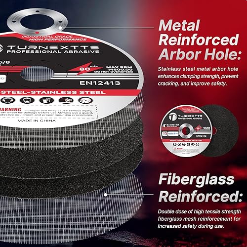 Miniatura 3 de 25 ruedas de corte de 4 pulgadas para amoladora angular, 4 pulgadas de diámetro y 040 pulgadas de grosor y discos de corte de eje interior de 58