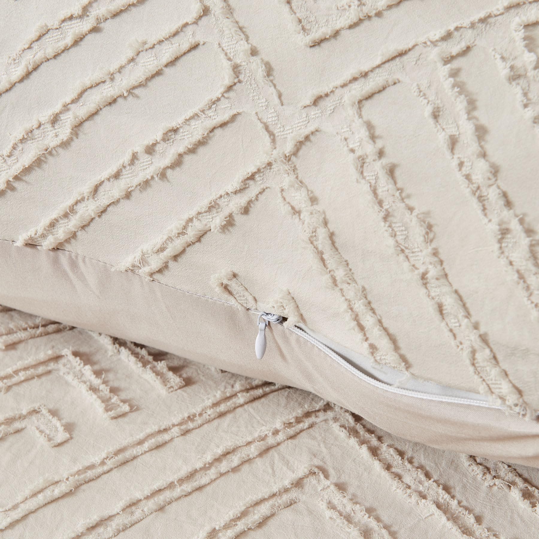 Ropa de cama Boho de 220 x 240 cm, diseño geométrico bohemio, estilo bohemio, moderno, de microfibra suave, juego de 3 piezas con cremallera y 2 fundas de almohada de 80 x 80 cm