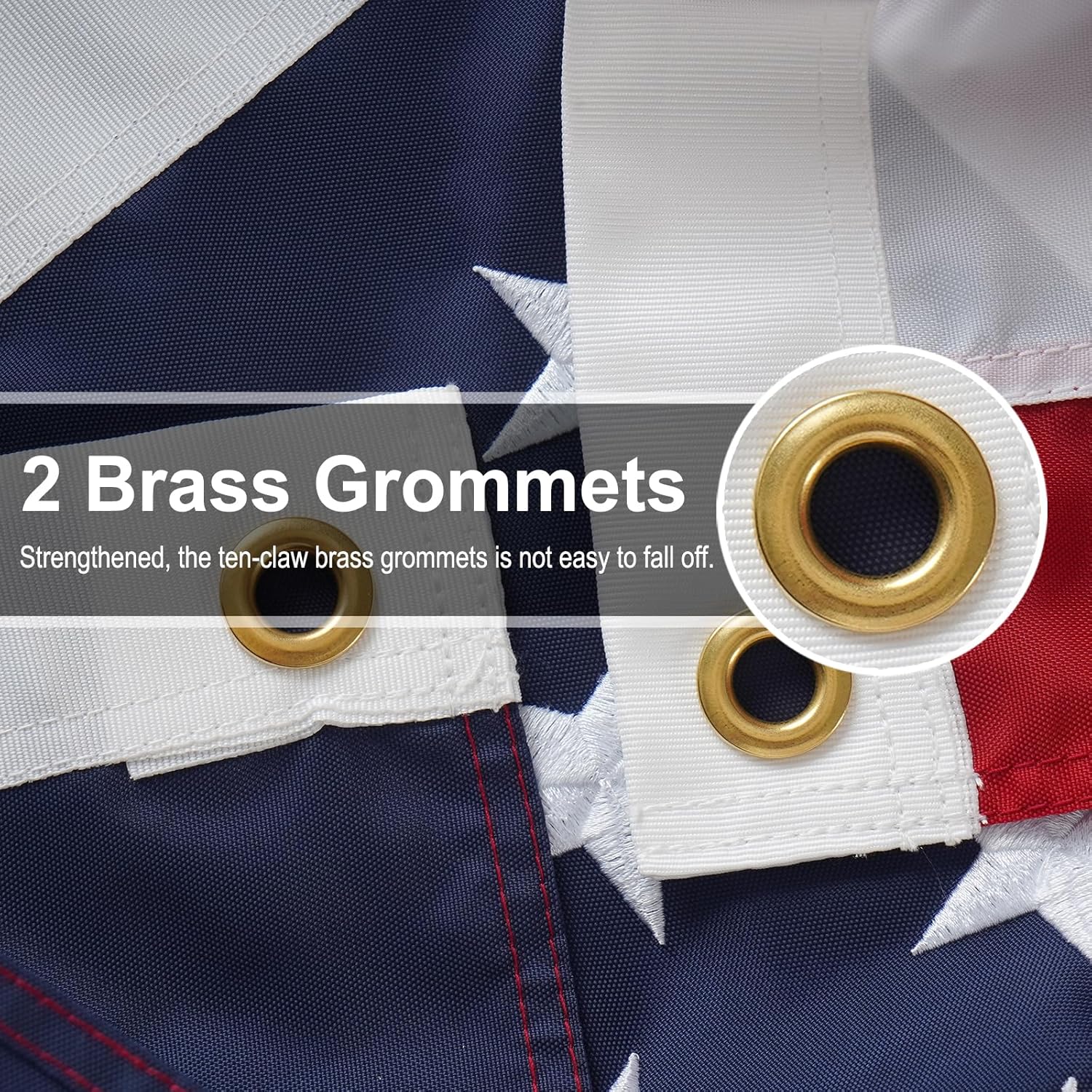 Bradford Embroidered 420D American Flag 4x6 ft Outdoor Heavy Duty US USA Flags Thicker 100% Nylon Material with 2 Brass Grommets, Flag for All Weather Outside Longest Lasting - Image 7