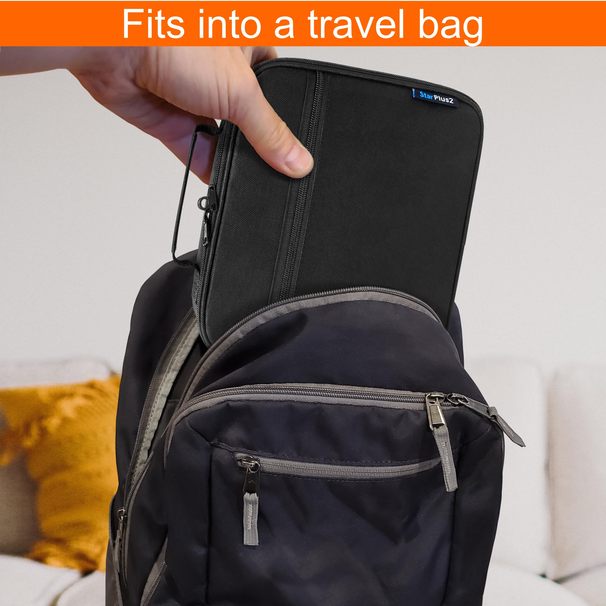 Organizador grande acolchado para píldoras, bolsa para medicamentos, vitaminas y suministros médicos, para almacenamiento en el hogar y viajes, color negro, Negro (mediano), Medium (paquete