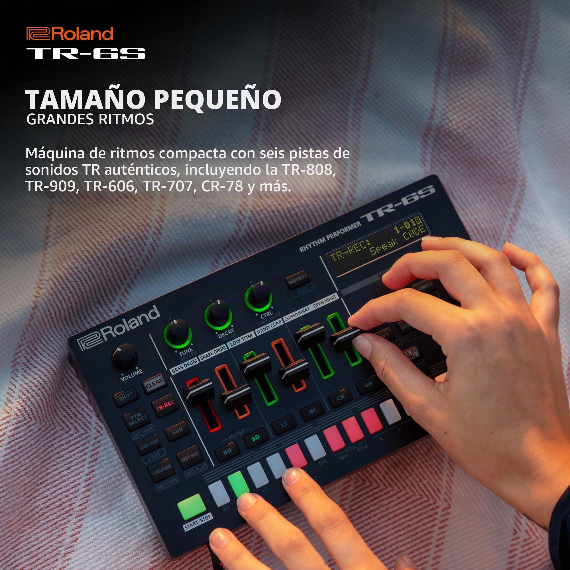 Roland TR-6S Rhythm Performer | Caja de ritmos compacta con seis pistas de auténticos sonidos TR, como la TR-808, CR-78 y más | Gran biblioteca de muestras preset | Generador de sonido FM editable