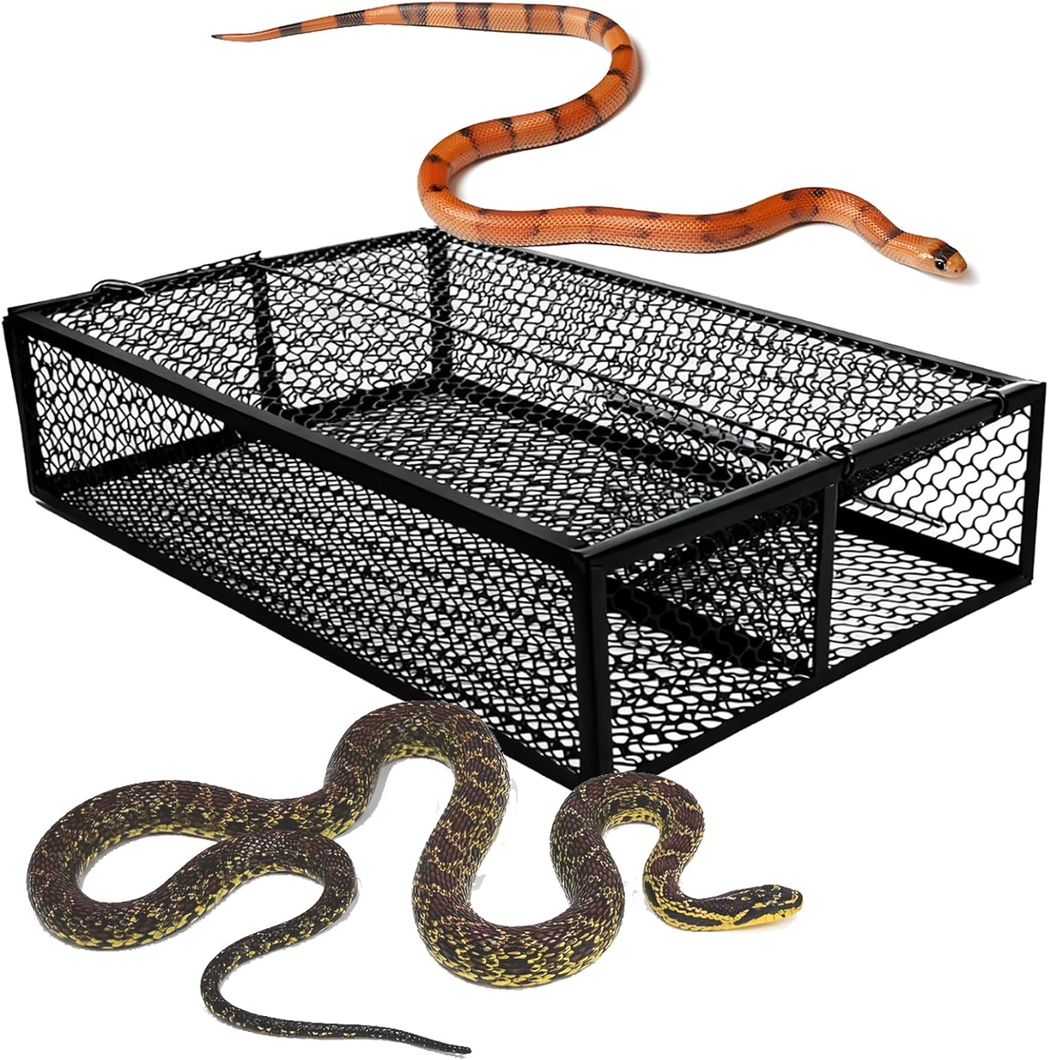Snake Trap Cage 22.8" - Humane Live Catch Snake Guard, Heavy-Duty Metal Snake Trap for Indoors & Outdoors, Safe Release