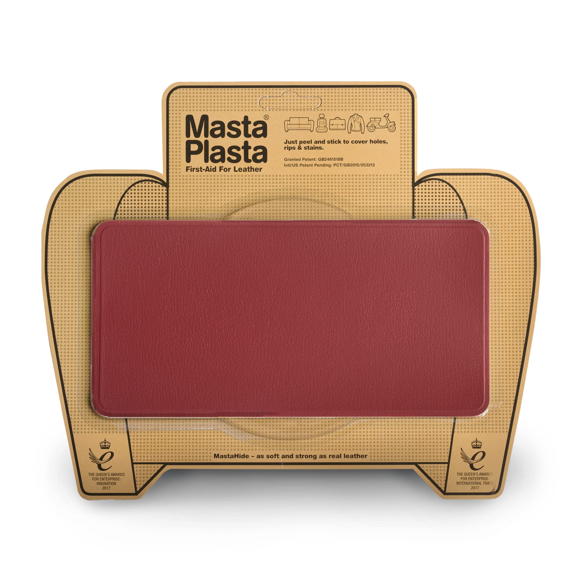 Mastaplasta L Red Leather Premium Self Adhesive Leather Patch For Sofa, Car Seat – Red 20×10Cm
