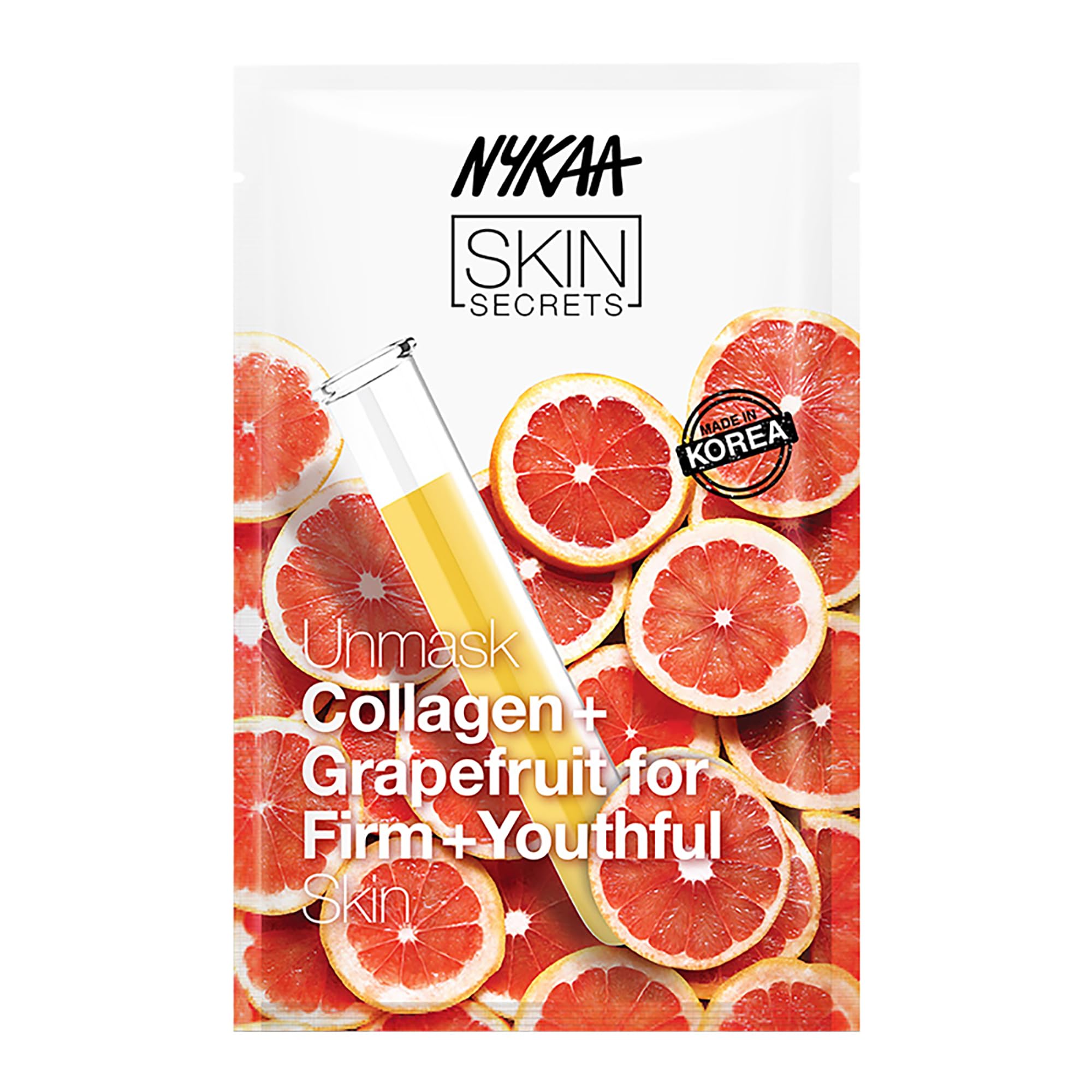 Nykaa NaturalsSkin Secrets Bubble Sheet Mask - Treats Hyperpigmentation and Improves Skin - Reduces Puffiness and Redness - Leaves You Feeling Fresh and Clean - Collagen and Grapefruit - 0.67 oz