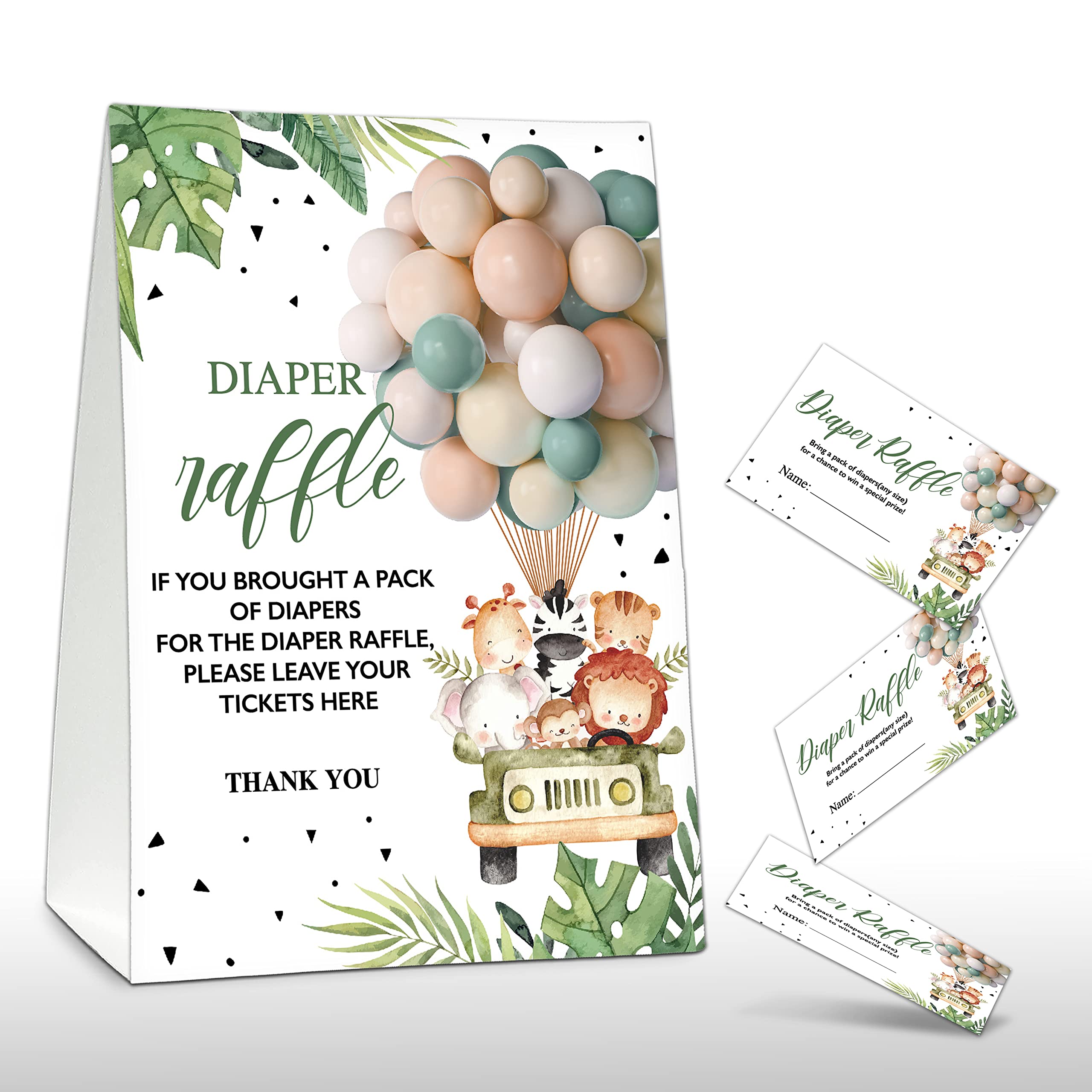 Buy Diaper Raffle Baby Shower Game, Safari Jungle Baby Shower Game