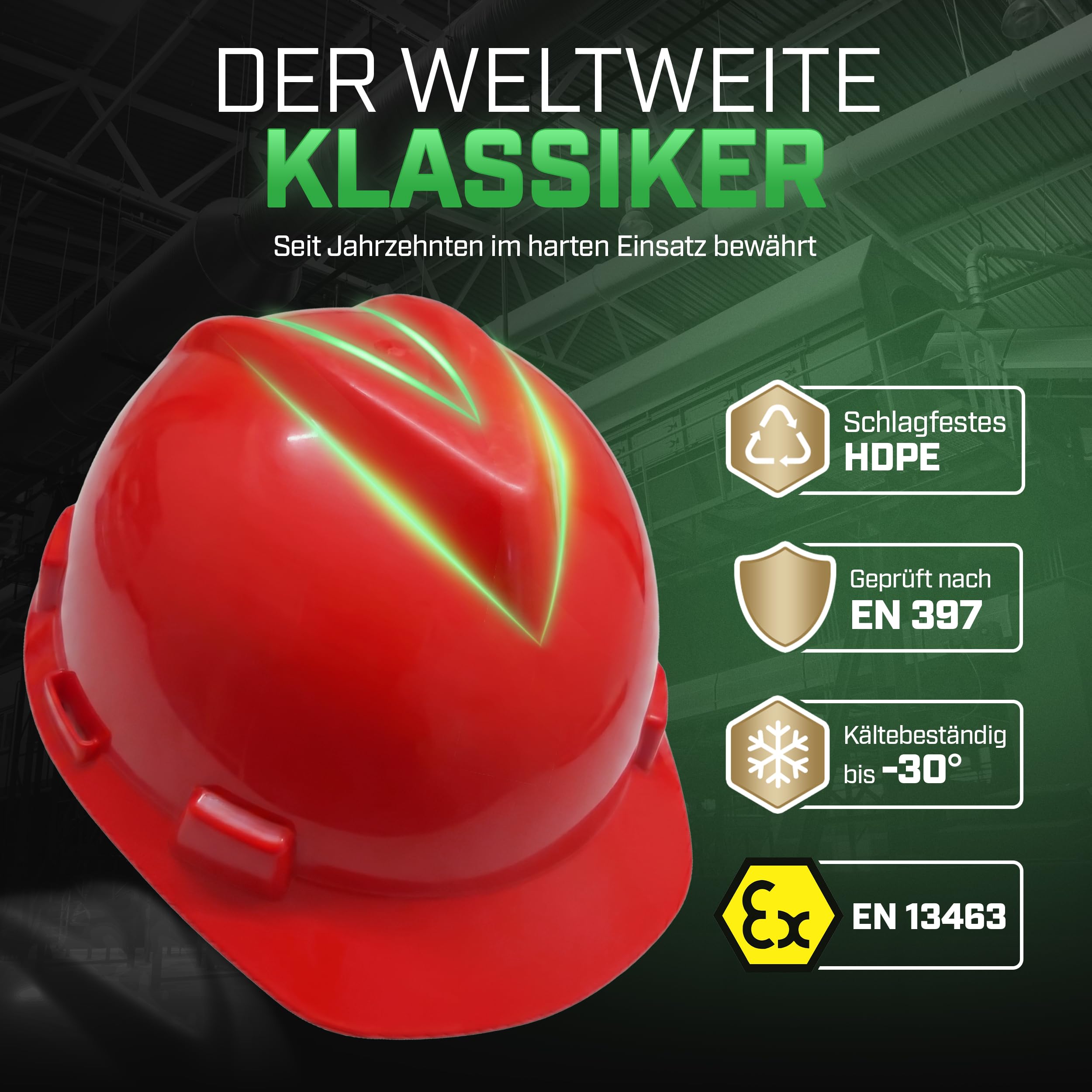 MSA V-Gard Bauhelm - unbelüfteter Schutzhelm für Baustelle & Elektriker - Leichter Helm nach DIN EN 397 für die Arbeit