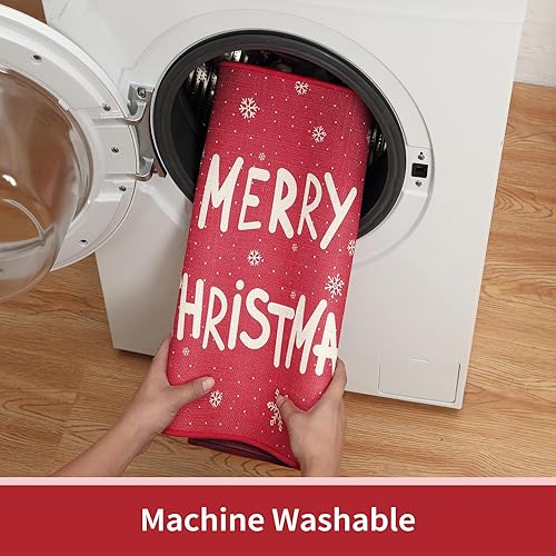 Miniatura 5 de CAROMIO Tapete decorativo de Navidad para puerta delantera, tapete de bienvenida lavable, tapete antideslizante para interiores y exteriores, tapete