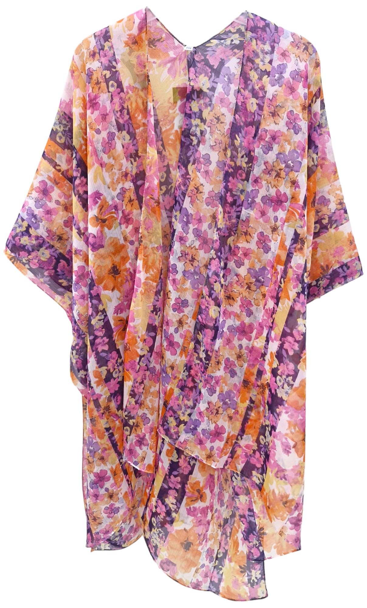 Elu♥ Women's Beach Cover up Swimsuit Kimono Cardigan Casual Tops with Bohemian Floral Print