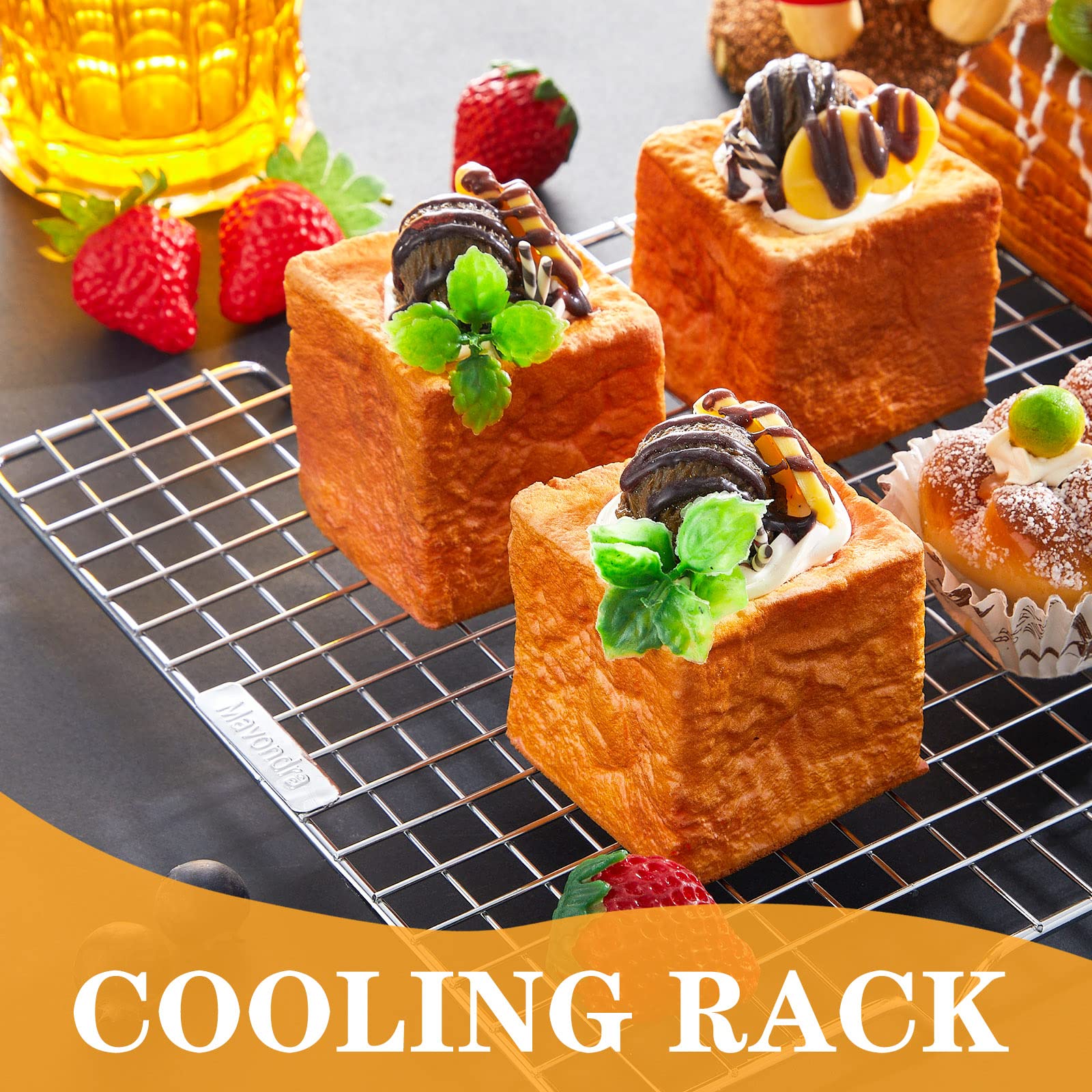 Foxwelkin Backgitter Set - 2 Robuste Kühlgitter 25,4x40,6cm Für Ofen & Grill