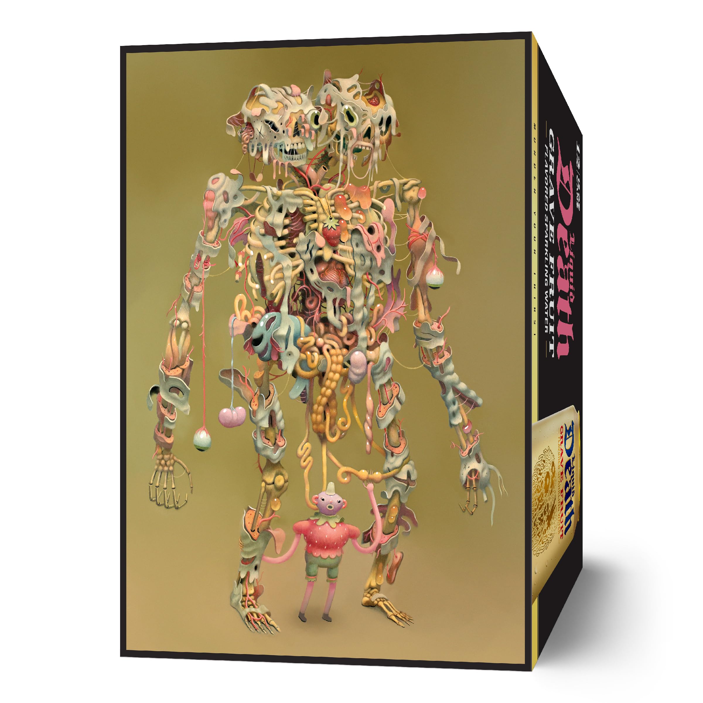 Liquid Death Soda-Flavored Sparkling Water - Doctor Death (Cherry, Cream, Spice), Less Sugar*, Huge Flavor, No Caffeine, No Artificial Sweeteners, 12 Fl Oz (Pack of 12): Grave Fruit 12 Fl Oz (Pack of 12)