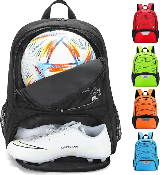 Hsmihair Youth Soccer Bag-Soccer Backpack&Backpack for Football Basketball,with Ball Compartment Separate Cleat Package