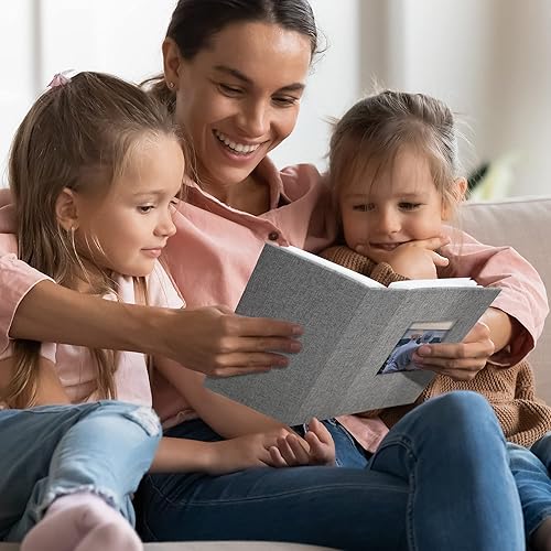 Miniatura 5 de Vienrose - Álbum de fotos de lino con 300 bolsillos de 4 x 6pulgadas, cubierta de tela, para bodas, familias, aniversarios y bebés