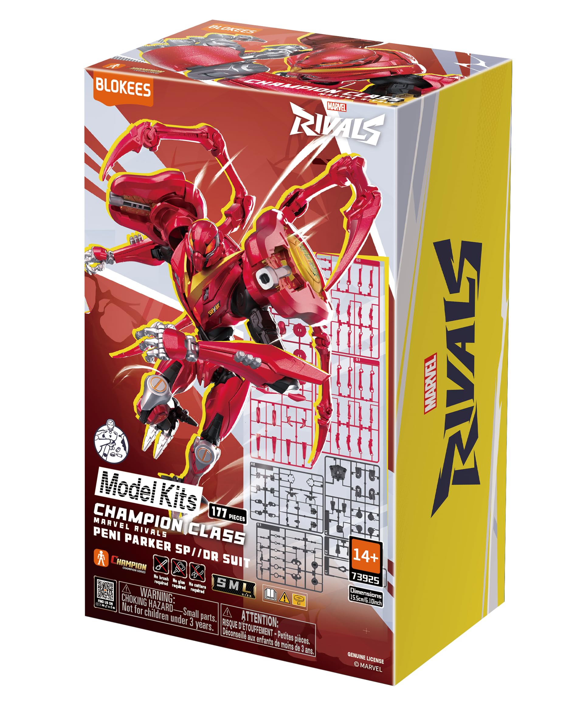 BLOKEES - Champion Series - Marvel Rivals - Peni Parker SP//dr Suit Model Kit with Light - 177 Pieces - 77 Points of Articulation - Assembly Required - Age 14+ - 2