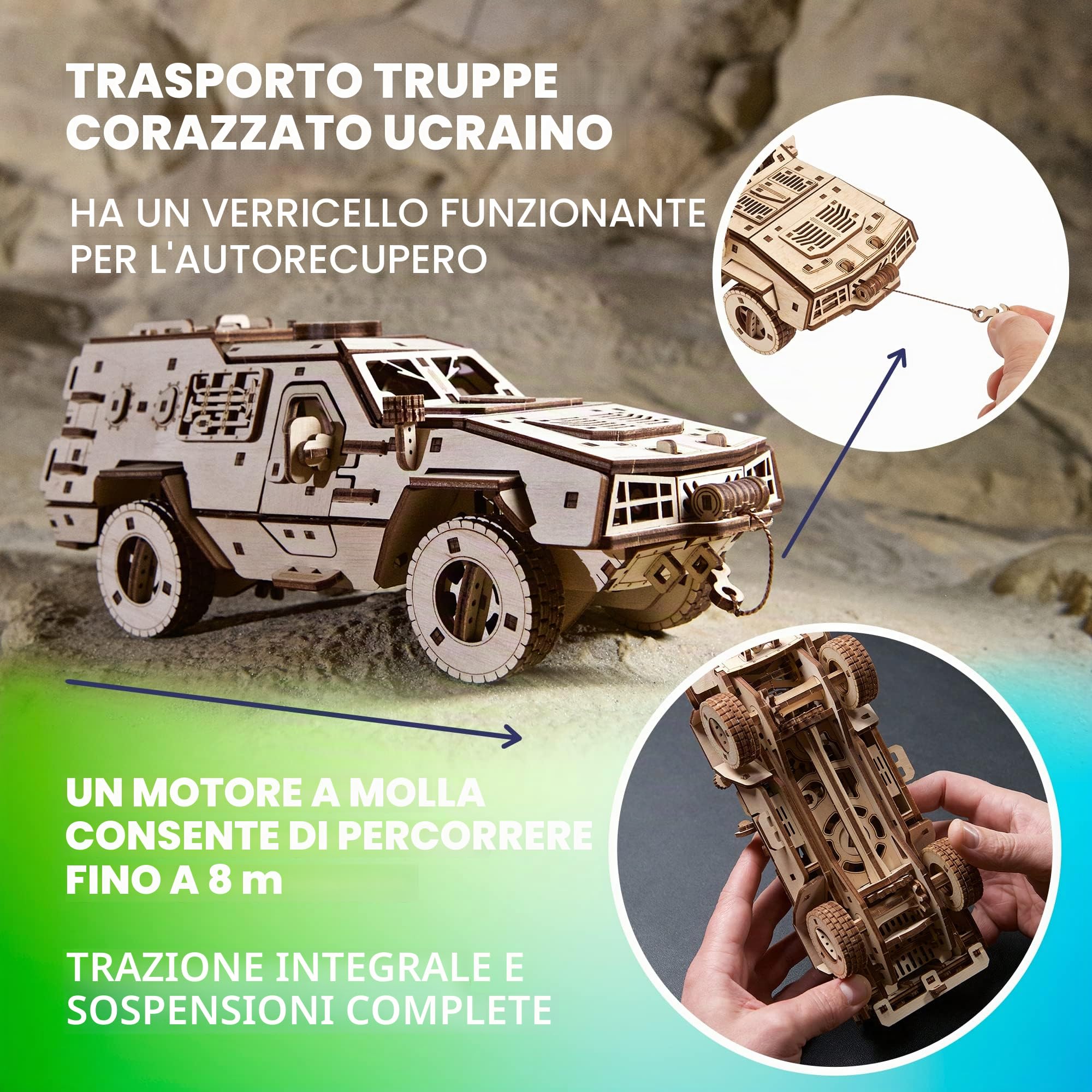 Ugears Dozor-B Modellismo Auto da Costruire Adulti - Puzzle 3d Legno Modellini Auto da Costruire - Costruzioni Legno Adulti Rompicapo Puzzle Kit Fai Da Te per Potenziare La Creatività