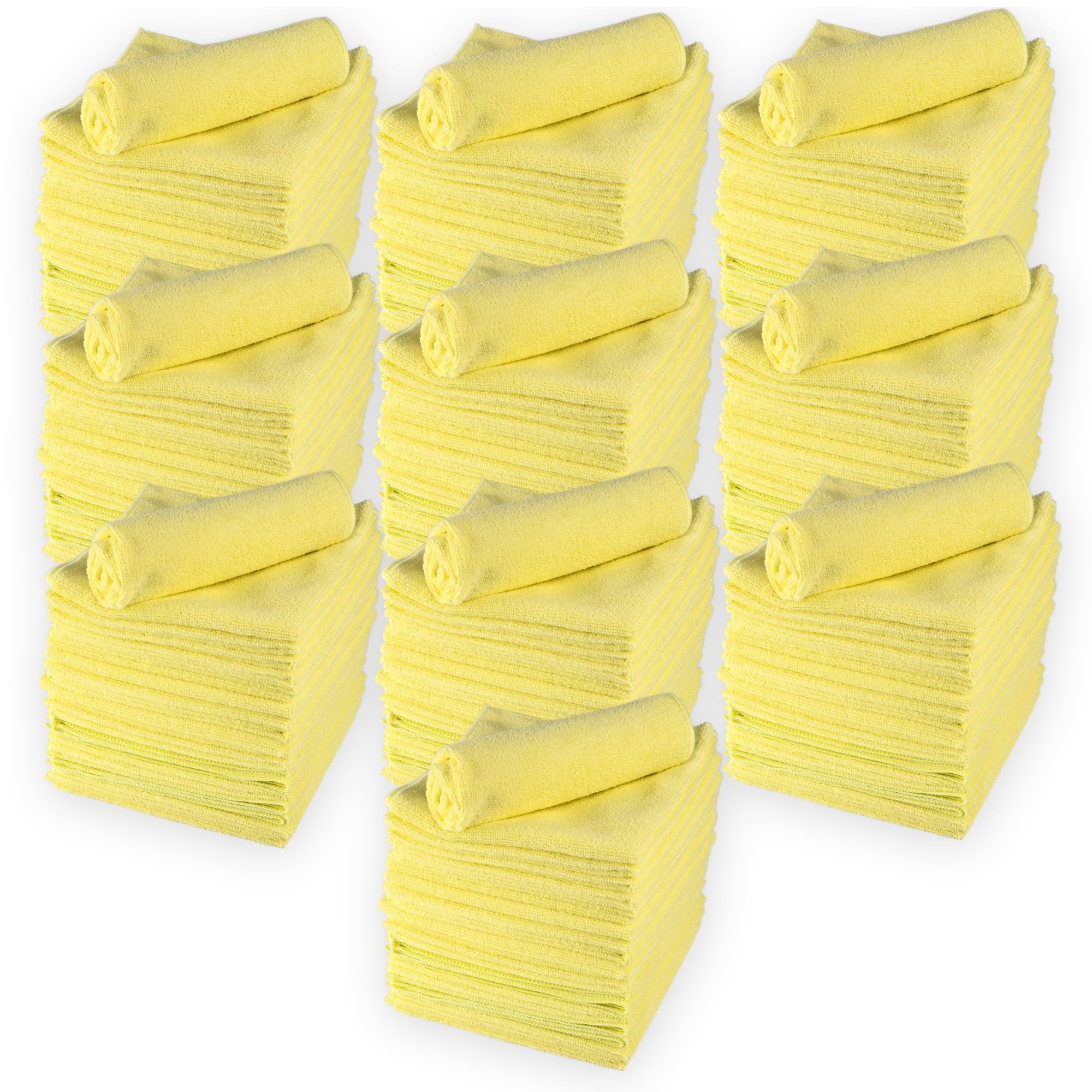 ENA Mikrofasertuch Gelb (10x20 Stück, 40x40cm) | Mikrofaser Putztücher für den Haushalt | Waschlappen Microfaser Waschbar | Microfaser Putztuch für Auto Küche Bad