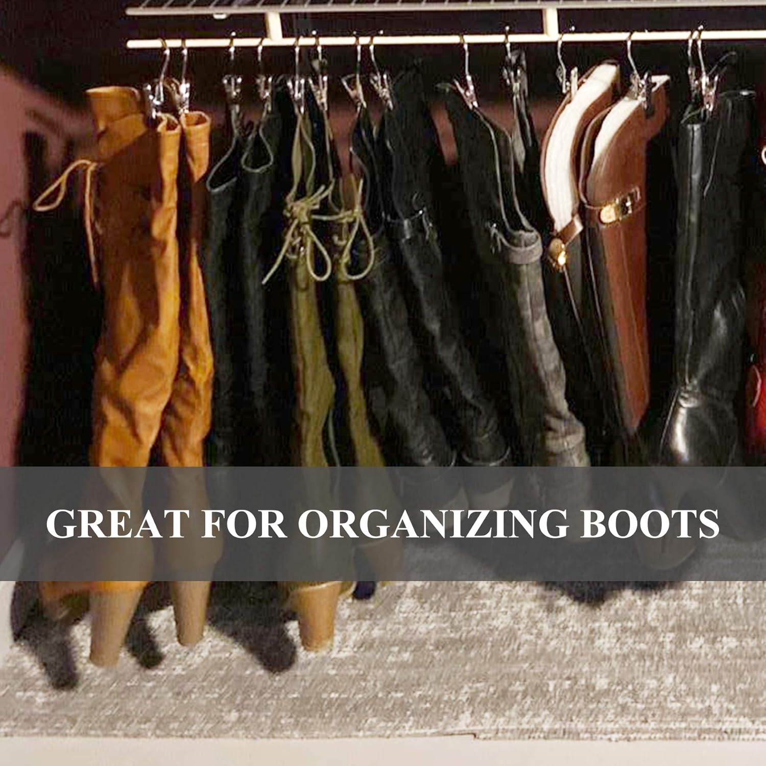 Amаzіng 🔥 VASLIM 30 Pack Boot Hanger for Closet, Laundry Hooks with Clips, Boot Holder, Hanging Clips, Portable Multifunctional Hangers Single Clip Space Saving for Jeans, Hats, Tall Boots