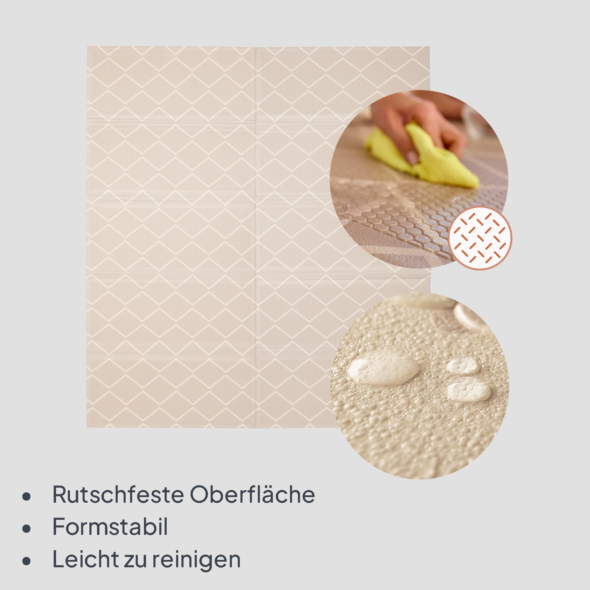 Lionelo Zora Krabbelmatte – Faltbare XPE Baby-Spielmatte 180×201×1,5 cm | extra dick, schadstofffrei, rutschfest, beidseitiges Design, mit Tragetasche