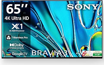 Sony 65 inch (164 cm)  BRAVIA 3 Series AI Google K-65S30 (Black) Smart 4K Ultra HD LED TV