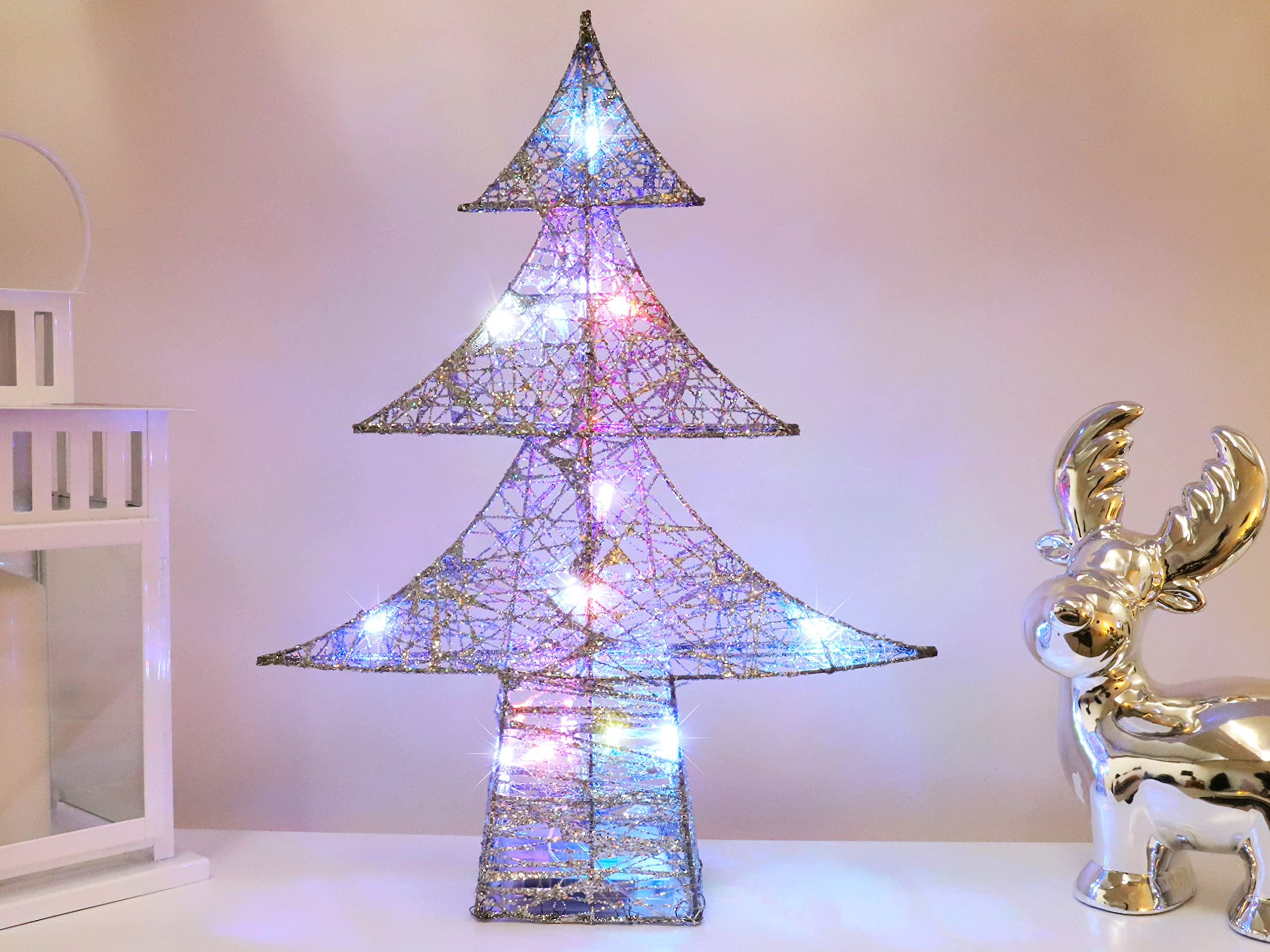 Christmas Concepts LED-Rattanbaum 40 Cm – Mit Farbwechsel, Weihnachtsdekoration Für Innen
