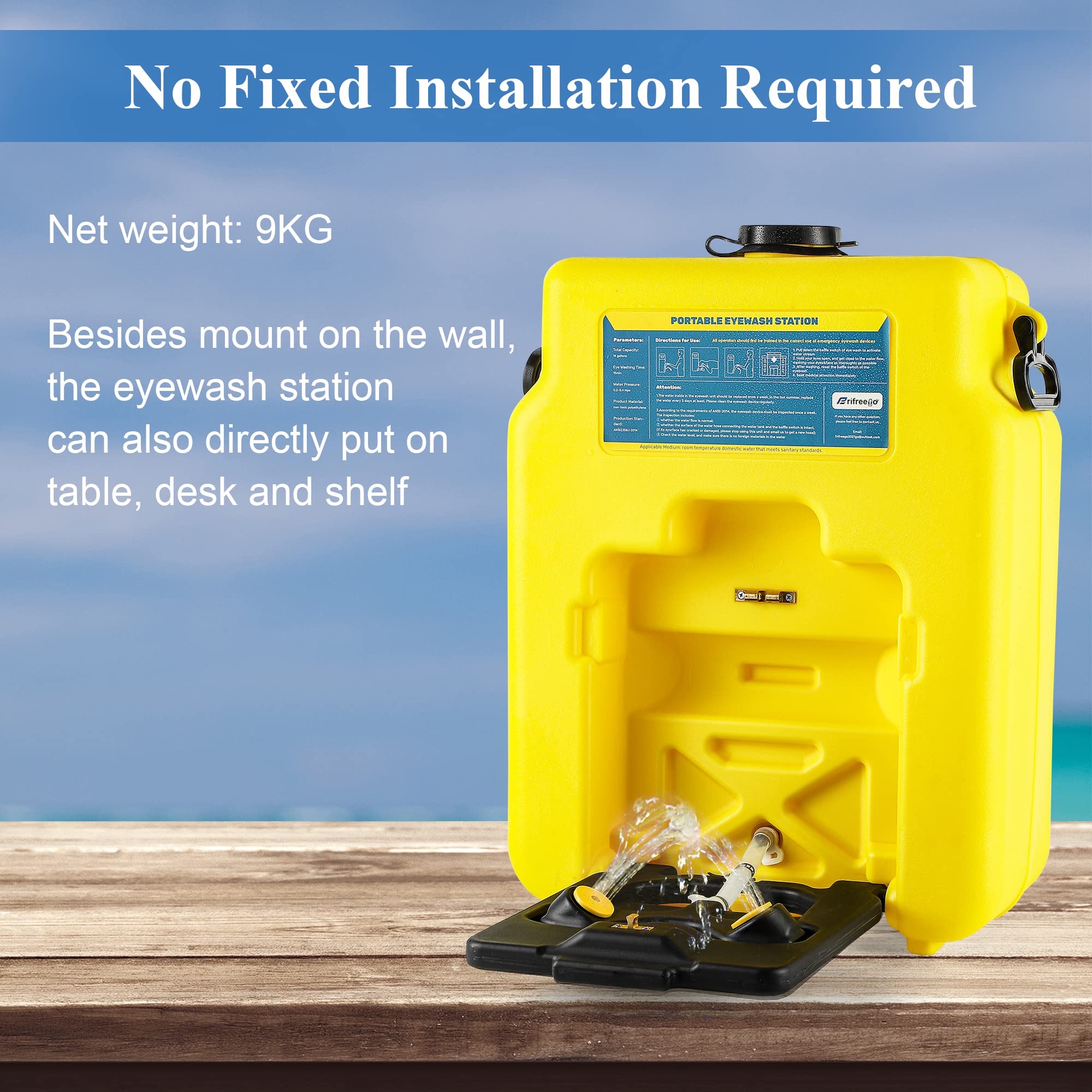 Buy Frifreego 14Gallon Eye Wash Station Emergency Portable Eyewash