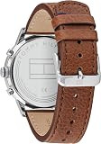 Tommy Hilfiger Montre Homme Multifonction à Quartz de 44 mm - Cadran Bleu Marine, Bracelet en Cuir Marron Clair, 3 sous-Cadrans, Résistance à l'eau 5ATM - 1791629 - 3