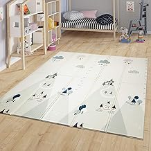 TT Home Tappetino Bambini Pieghevole Tappeto da Gioco Bebè Lavabile ABC Reversibile, Colore:Bianco, Dimensione:180x200 cm