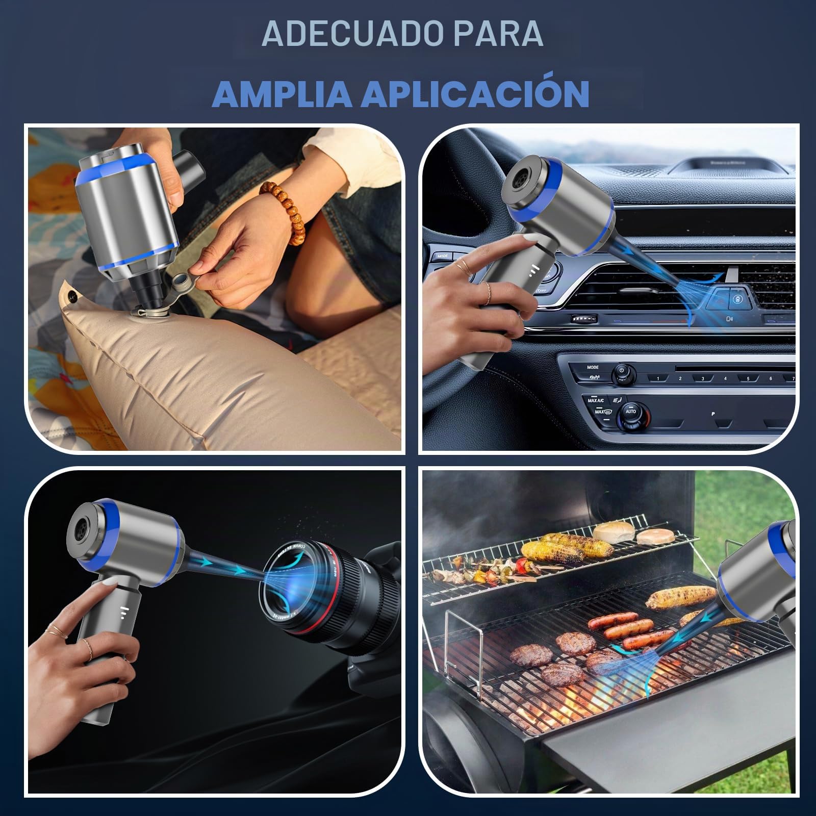 Aspirador inalámbrico de Mano, Aspirador 3 en 1, 18000PA Potente, 3 velocidades 200000 RPM, Mini aspiradora para Coche, Cocina, PC, sofá, Oficina, maiso