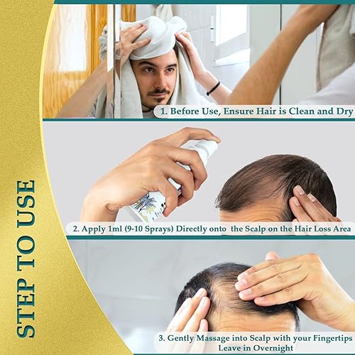 Miniatura 5 de Spray de aceite natural para el crecimiento del cabello suero de romero Batana, biotina, cafeína, tratamiento para el cuidado del cuero cabelludo (2