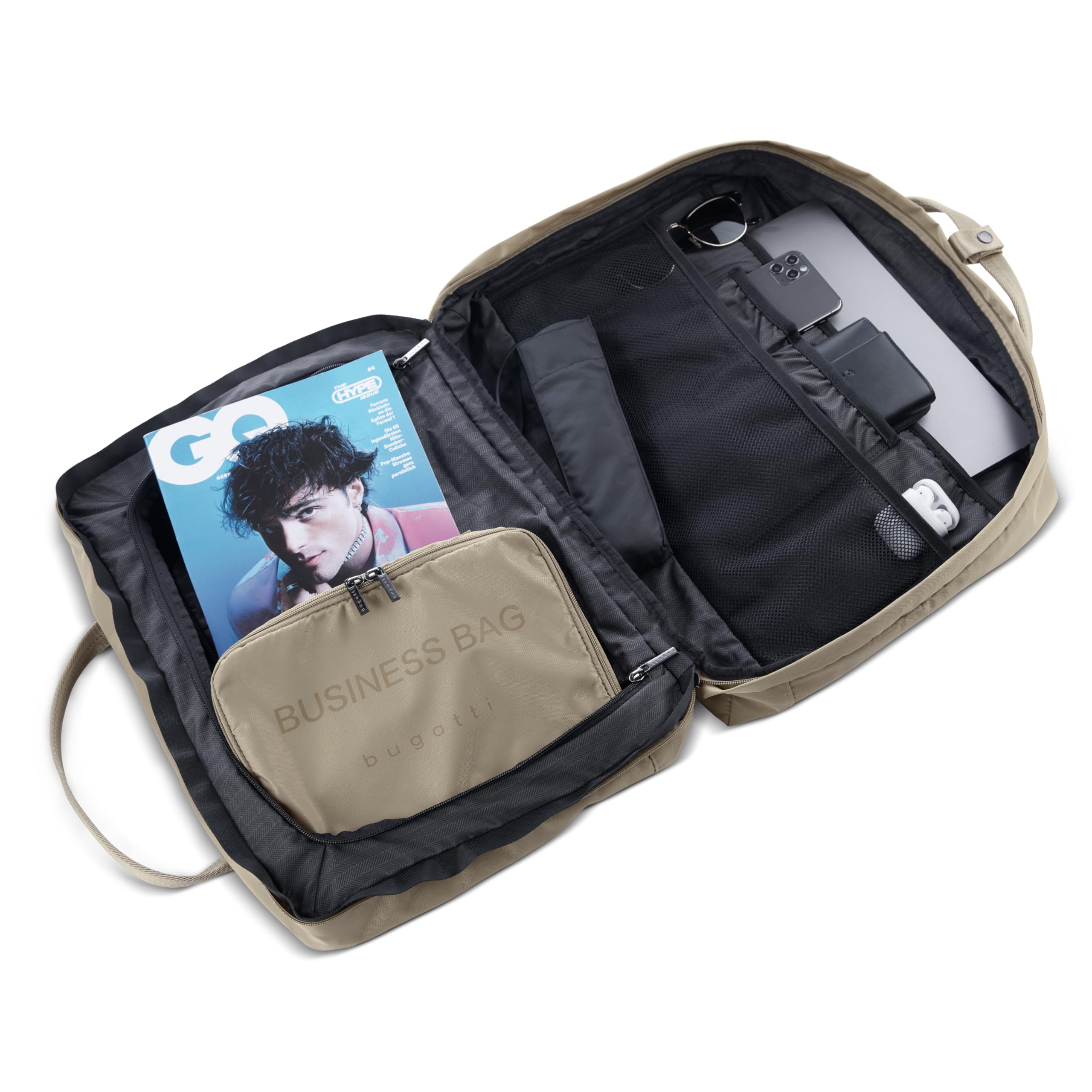 bugatti Elia Herren-Businesstasche aus Nylon, faltbare Aktentasche mit Laptopfach ca. 15"