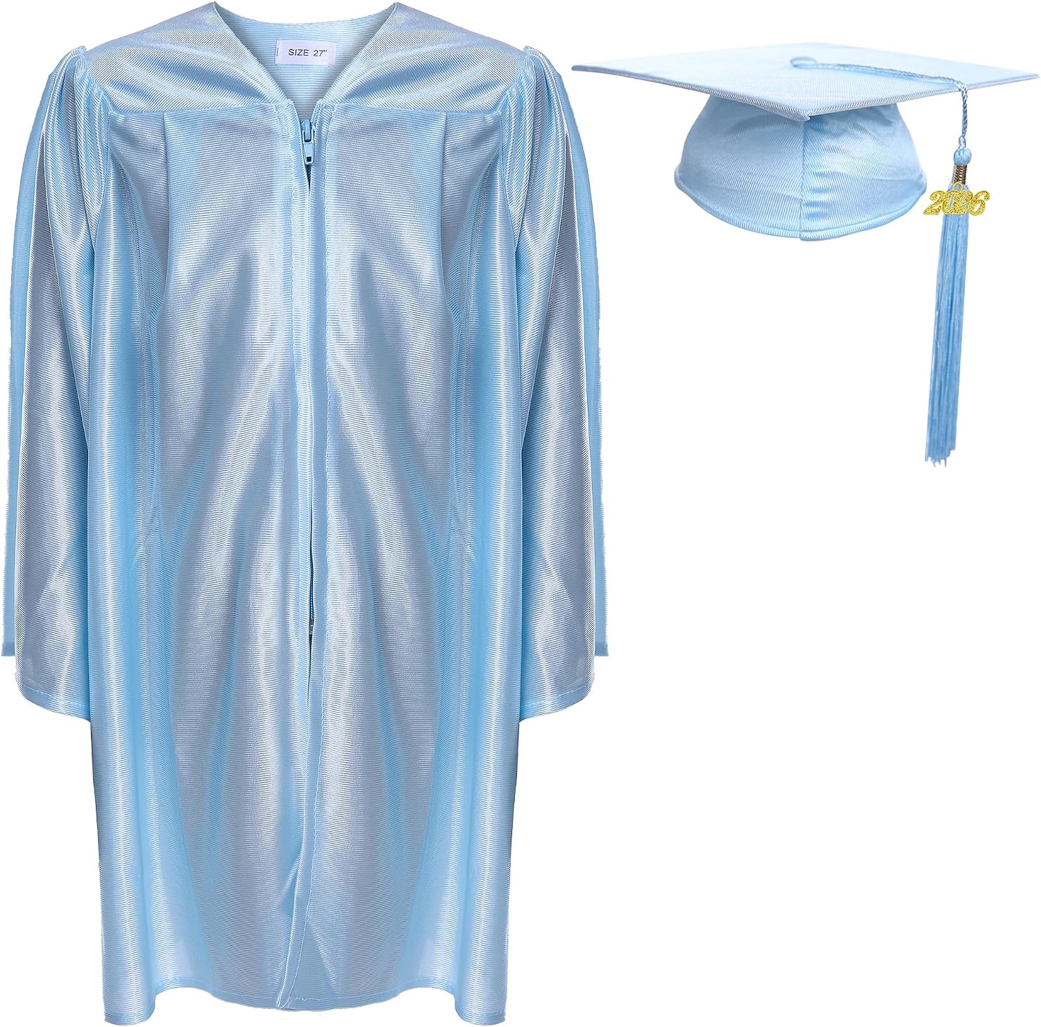 Newrara Unisex Shiny Kindergarten Graduation Gown Cap with Tassel